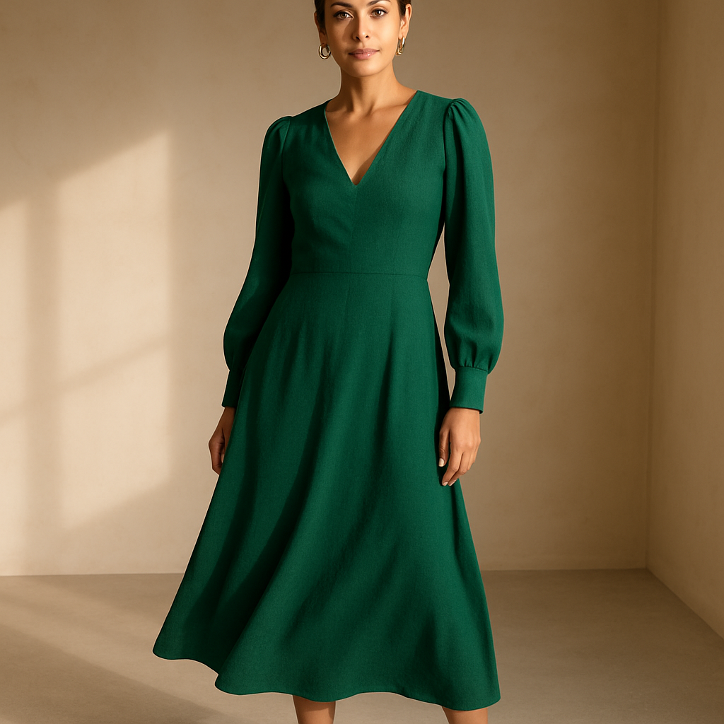 Vestido Midi “Verde Esencia” - Elegancia Atemporal