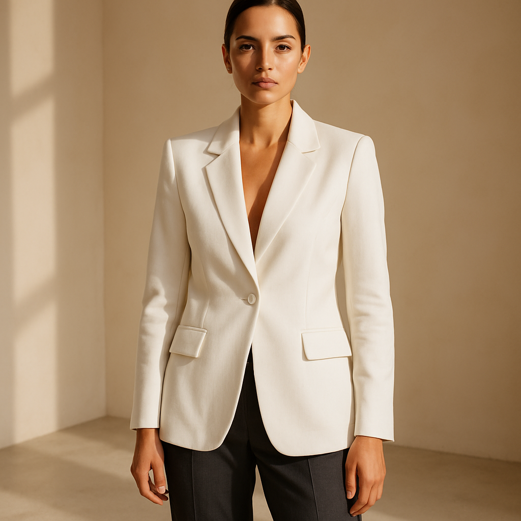 Blazer de Mujer “Pureza Contemporánea” - Blanco Marfil