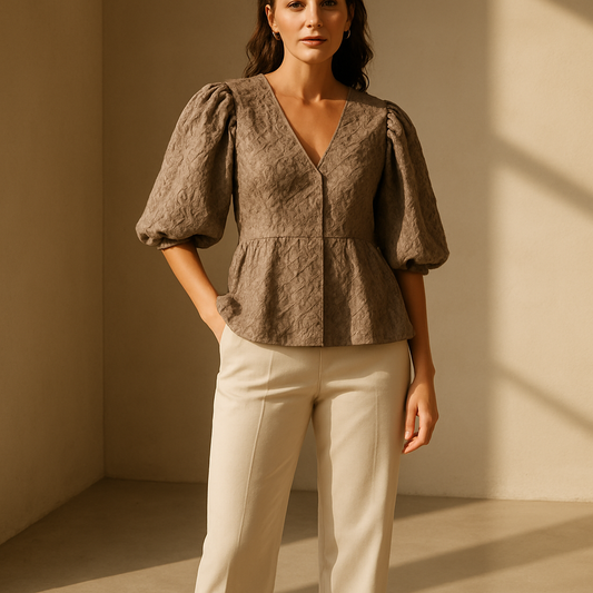 Blusa Texturizada “Tierra Serena” - Estilo Natural y Sofisticado